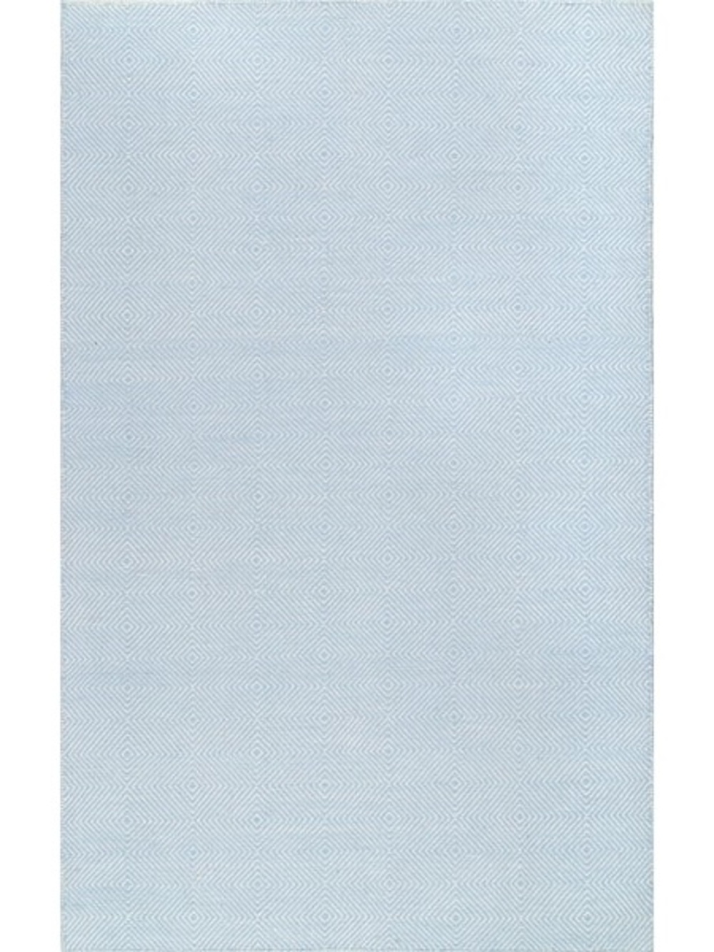Light Blue Diamond-Pattern wool rug 5x8